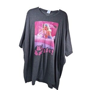 Mattel Mens Margot Robbie Barbie Movie Graphic T-Shirt Gray Size 4XL Hi Barbie!